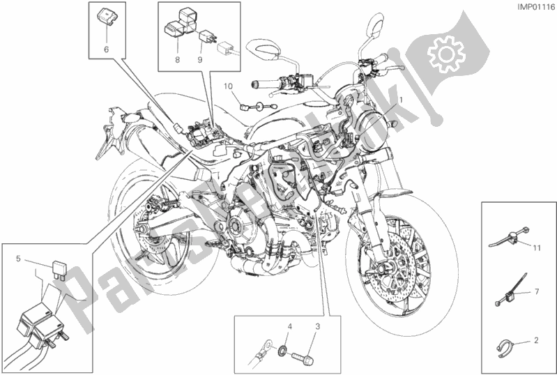 Todas as partes de Sistema Elétrico Do Veículo do Ducati Scrambler 1100 Sport 2018
